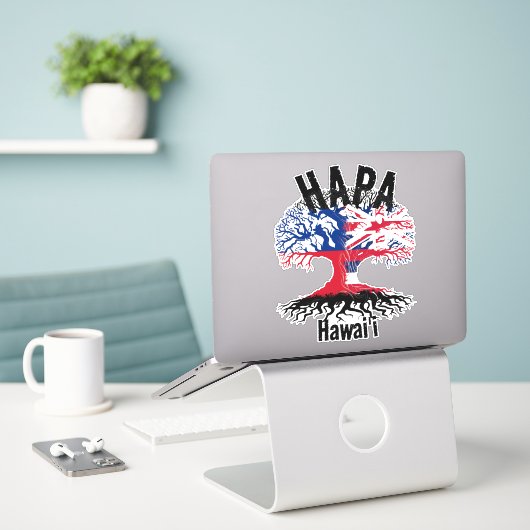 HAPA SAMOA HAWAII ROOTS AUFKLEBER (Laptop auf Schreibtisch)