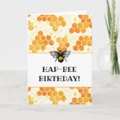 HapBEE Birthday Bumblebee Karte (Vorderseite)