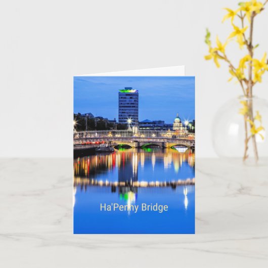 Ha'Penny Bridge, Dublin, Irland Karte (Gelbe Blume)