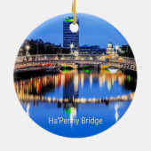 Ha'Penny Bridge, Dublin, Irland Keramik Ornament (Hinten)