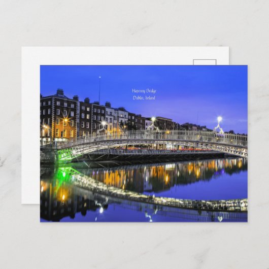 Ha'penny Bridge, Dublin, Irland landschaftliches F Postkarte (Vorne/Hinten)