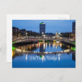 Ha'Penny Bridge, Dublin, Irland Postkarte (Vorne/Hinten)