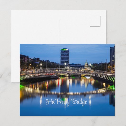 Ha'Penny Bridge, Dublin, Irland Postkarte (Vorne/Hinten)