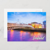 Ha'penny Bridge, Dublin, Irland Postkarte (Vorne/Hinten)
