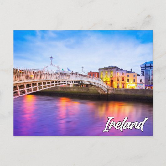 Ha'penny Bridge, Dublin, Irland Postkarte (Vorderseite)