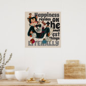 Hapinnes liegt auf den kleinsten Dingen Retro Poster (Küche)
