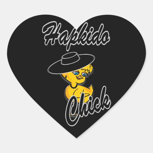 Hapkido Chick #4 Herz-Aufkleber (Vorderseite)