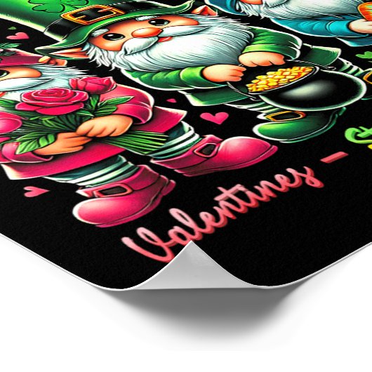 Hapness Allaround Gnome Happy Valentine St Patrick Poster (Ecke)