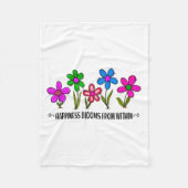 Hapness Blooms From A Within Insrational Motivatio Fleecedecke (Vorderseite)