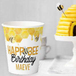 Happ-Bee Birthday Bee Theme Kids Party Pappbecher