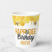 Happ-Bee Birthday Bee Theme Kids Party Pappbecher (Vorderseite)
