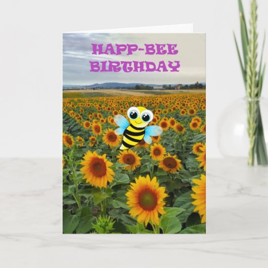 Happ-Bee Birthday Karte (Vorderseite)