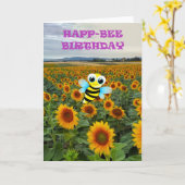 Happ-Bee Birthday Karte (Gelbe Blume)
