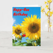 Happ-Bee Birthday Karte (Gelbe Blume)