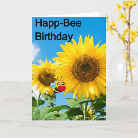 Happ-Bee Birthday Karte (Gelbe Blume)