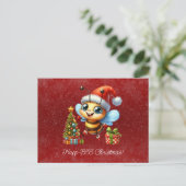 Happ-BEE Christmas Bee Gifts Tree Postkarte (Stehend Vorderseite)