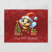 Happ-BEE Christmas Bee Gifts Tree Postkarte (Vorderseite)