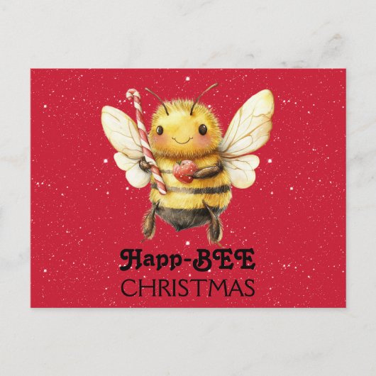 Happ-BEE Christmas  Bee Postkarte (Vorderseite)