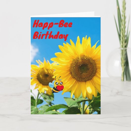 Happ-Bee Geburtstag Karte (Vorderseite)