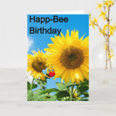 Happ-Bee Geburtstag Karte (Gelbe Blume)