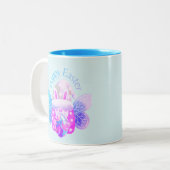 Happ Oaster Hand Drawing Gnome Ostersonne Zweifarbige Tasse (Vorderseite Links)