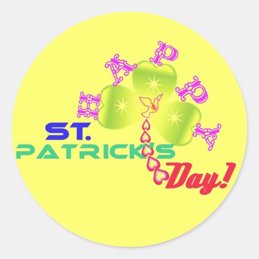 ♫ ♥ HÅPP Şt Patrick's Day Custom Sticker (Vorderseite)