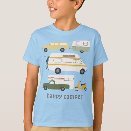 HAPPCAMPER Vintager Camping Anhänger RV CUSTOM T-Shirt (Vorderseite)