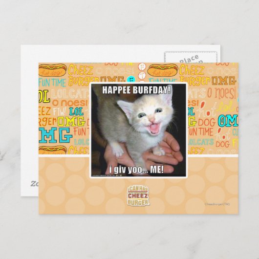 HAPPEE BURFDAY! POSTKARTE (Vorne/Hinten)