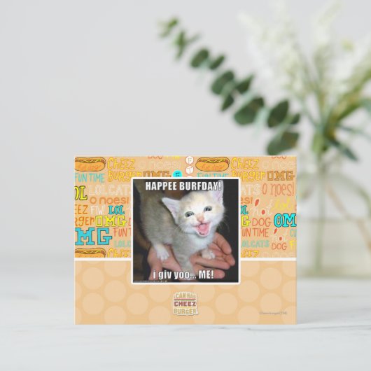 HAPPEE BURFDAY! POSTKARTE (Stehend Vorderseite)