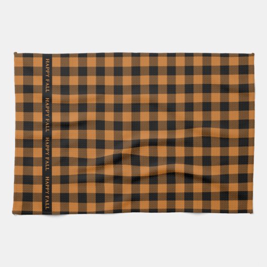 Happelorange-Karo Geschirrtuch (Horizontal)