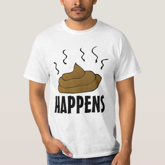 HAPPENS FUNNY MENS-T - SHIRT gekackt (Vorderseite)