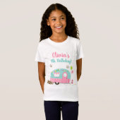 Happer Camper Camping Glamping Girl Birthday T-Shi T-Shirt (Vorne ganz)