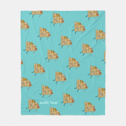 Happer Waffel mit Sirup und Butterbrot Fleecedecke (Vorderseite)
