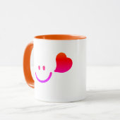 HappeSmiley Face with Heart - Minimalistisch Happy Tasse (Vorderseite Links)