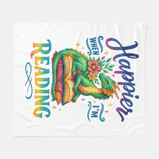 Happier, wenn ich lese fleecedecke (Vorderseite (Horizontal))