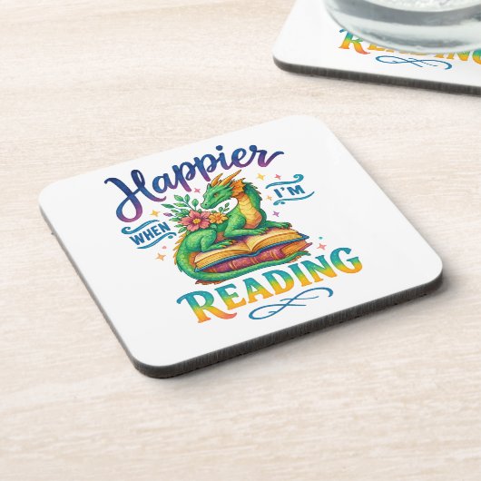 Happier, wenn ich lese getränkeuntersetzer (Linke Seite)