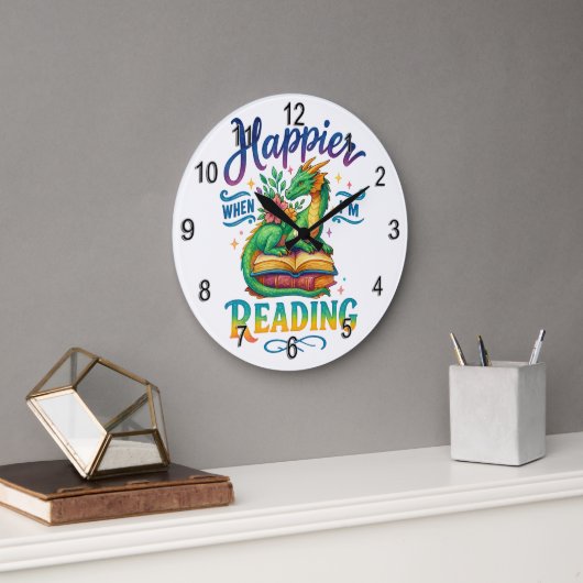Happier, wenn ich lese große wanduhr (Büro)