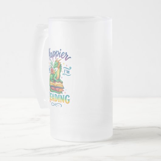 Happier, wenn ich lese mattglas bierglas (Vorderseite Links)