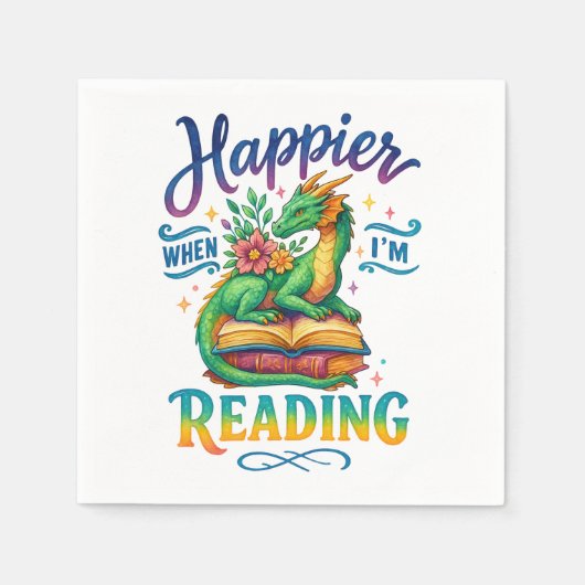 Happier, wenn ich lese serviette (Vorderseite)