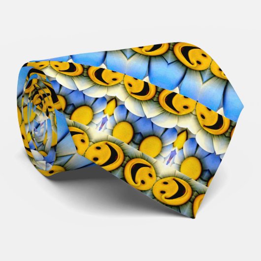 Happiest Face Satin Pattern Krawatte (Gerollt)