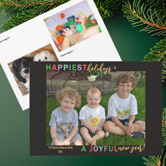 Happiest Holidays & A Joyful New Year Photos Feiertagskarte