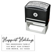 Happiest Holidays Christmas Script Return Address Permastempel (Beispiel)