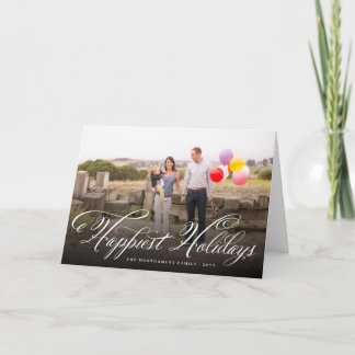 Happiest Holidays Extravagantes Skript Elegantes F Feiertagskarte