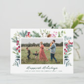 happiest holidays greenery frame christmas card feiertagskarte (Stehend Vorderseite)