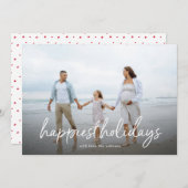 Happiest Holidays hand Schriftliche Weihnachten Fo (Vorne/Hinten)