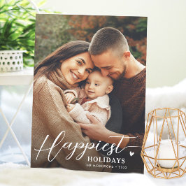 Happiest Holidays Script Modernes Stilvolles 2-Fot Feiertagskarte