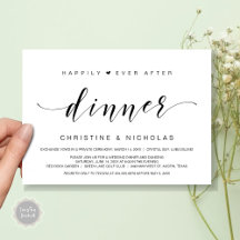 Happiever After, Wedding Elopement Dinner