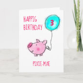 HapPIG Geburtstag individuell anpassbarer Geburtst Karte (Vorderseite)