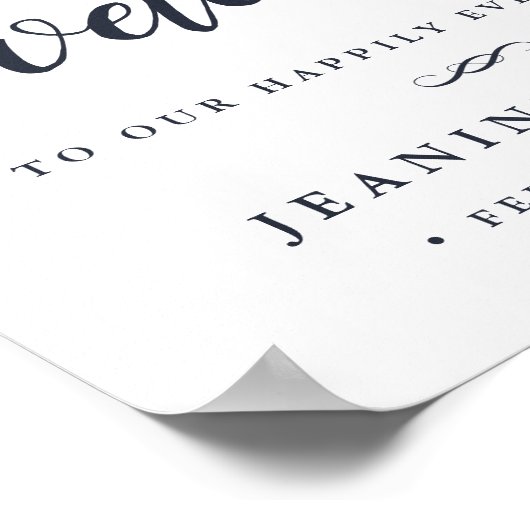 Happil Ever After Wedding Welcome Sign Poster (Ecke)