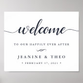 Happil Ever After Wedding Welcome Sign Poster (Vorne)